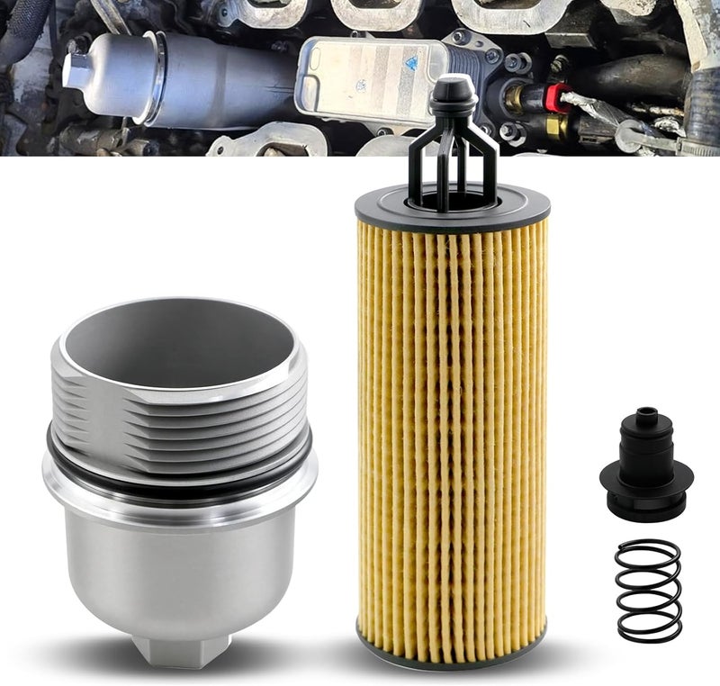FARLEYO 68191350AA Aluminum Oil Filter Housing Cover Compatible with Jeep Chrysler Dodge Ram Vehicle 1500 Cherokee Wrangler Charger Durango 3.6L V6 Replace# 917-190 68191349AC - Image 1